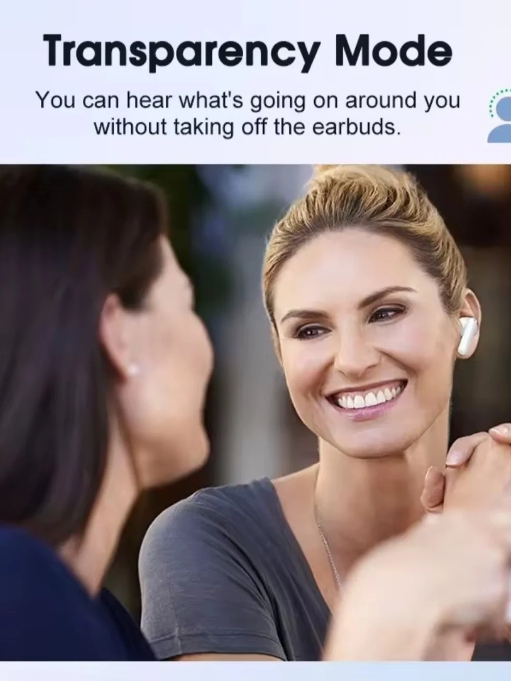 QCY T13 ANC Active Noise Cancelling Wireless Earbuds-White